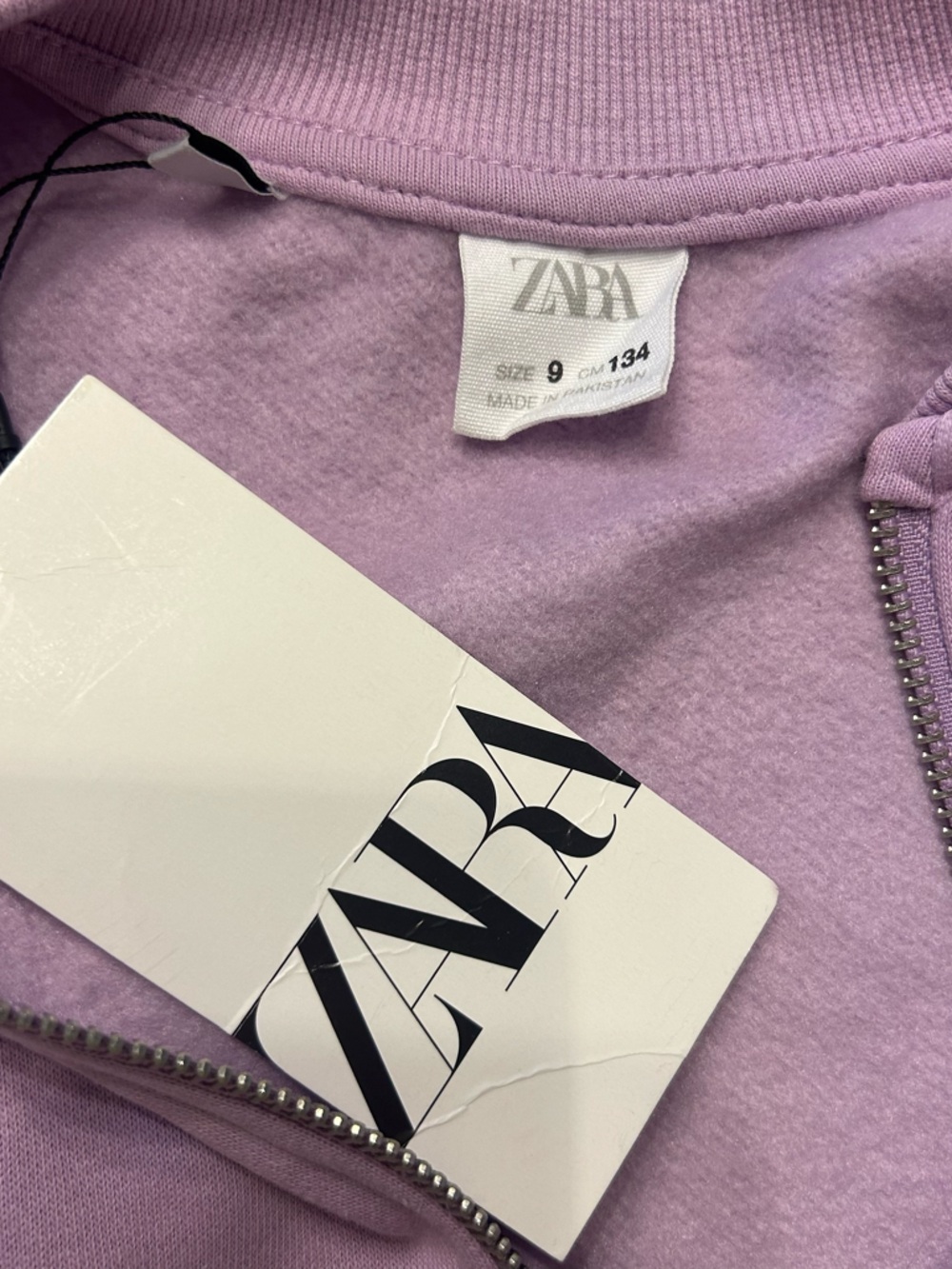 *NWT* Zara Girl’s Purple Zip Up Sweatshirt Bomber Jacket, Size 9 - Picture 5 of 8